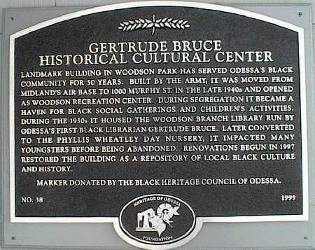 Photo of Gertrude Bruce Center, Historical Marker; East Murphy St