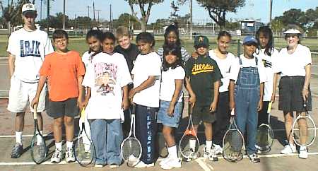 last day photo of tennis group in P.A.L. 1999 session
