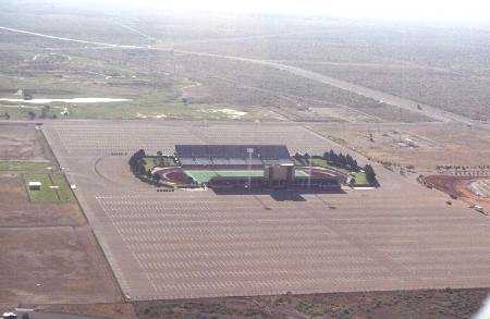 Aerial view of Ratliff Stadium in 1998. The West Texas Relays Historical 